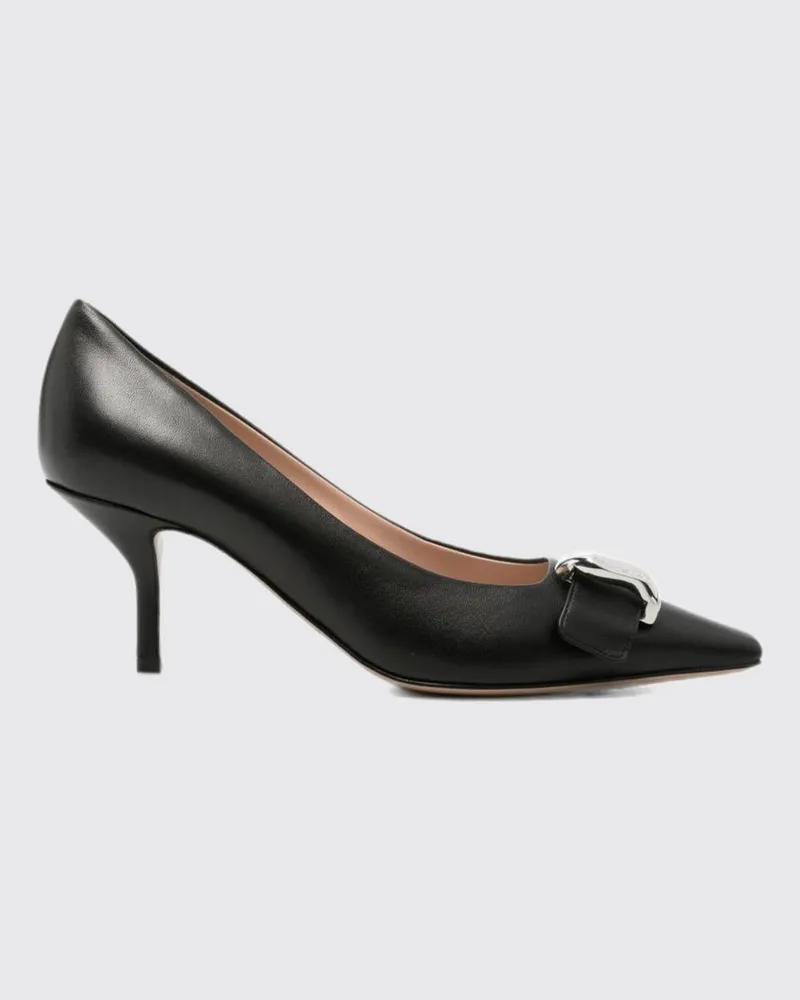 Emporio Armani Pumps aus Glattleder mit mittlerem Stilettoabsatz und mandelförmiger Spitze Schwarz