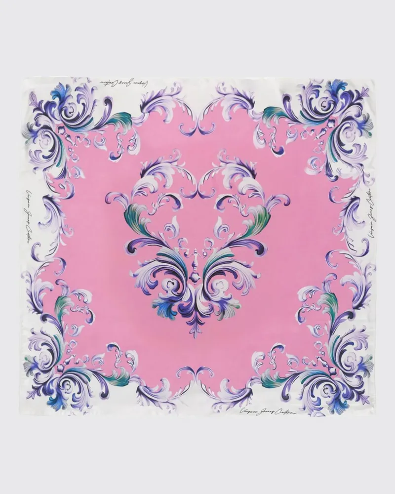 Versace Jeans Seidenfoulard mit Barock-Print Pink