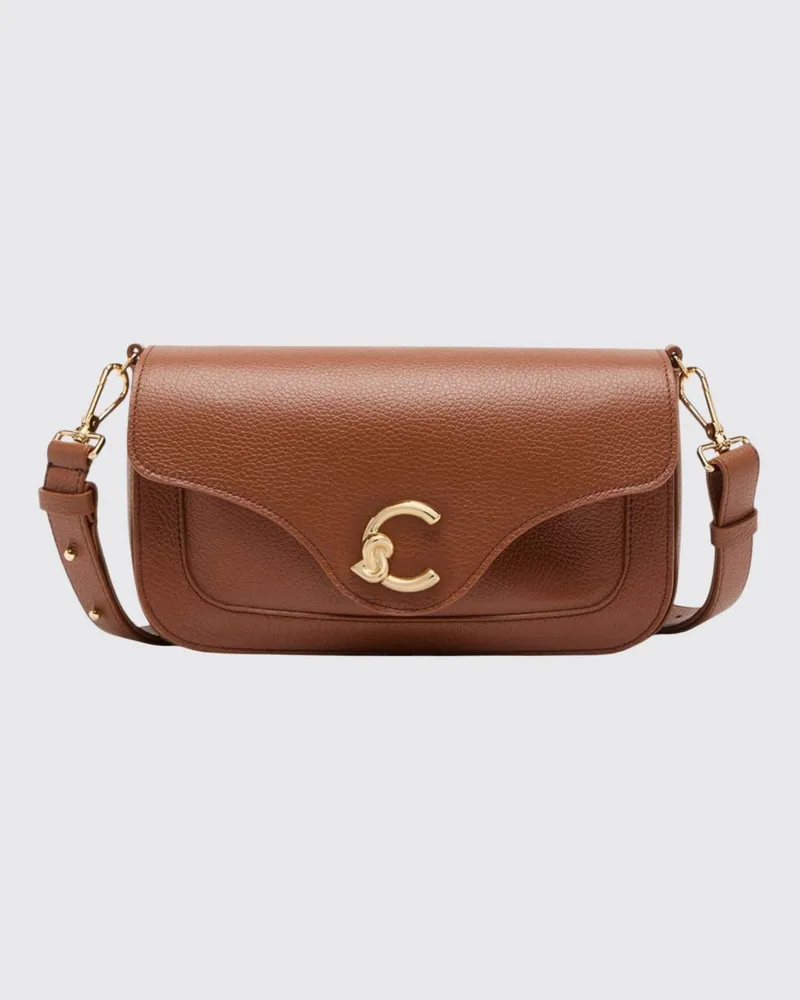 Coccinelle C-Me Tasche aus genarbtem Leder Burnt