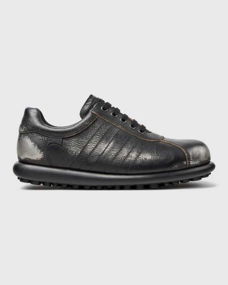 Camper Zweifarbige Pelotas Low-Top-Sneakers von aus gealtertem Leder mit appliziertem Logo Bunt