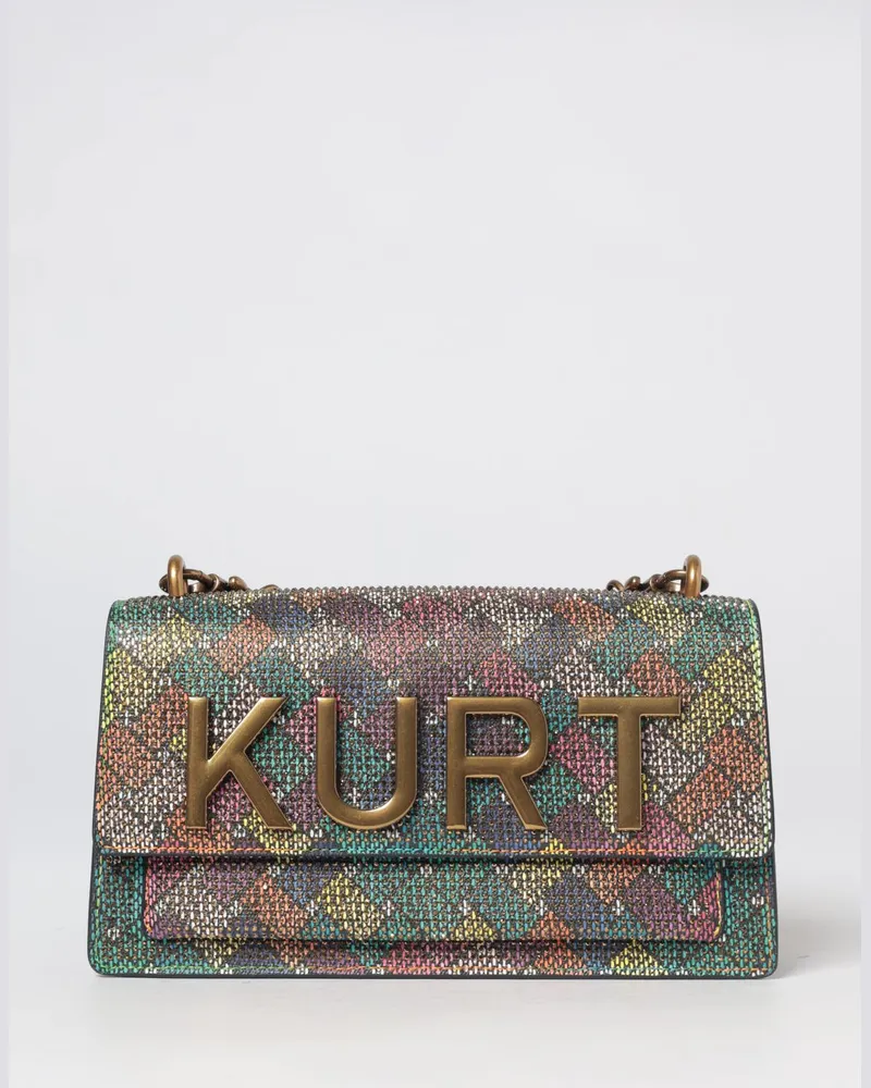 Kurt Geiger Shoreditch Umhängetasche aus Canvas mit Strasssteinen Schwarz