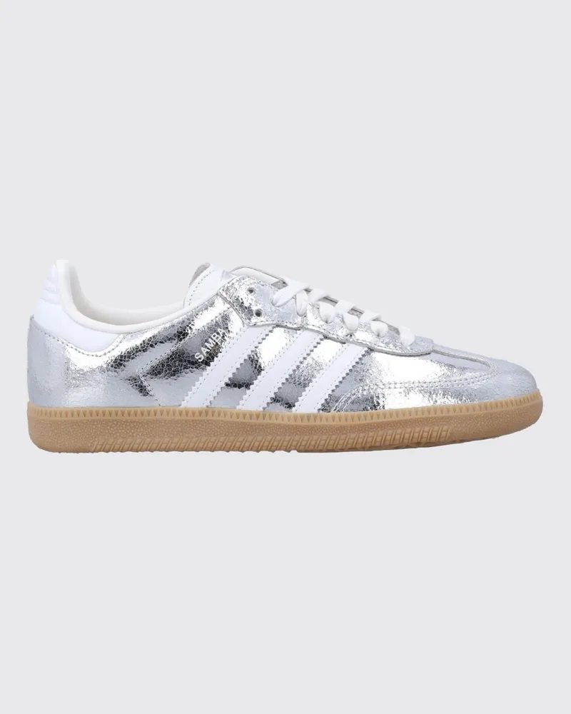 adidas Samba OG Sneakers aus laminiertem Leder mit ikonischen 3-Stripes Silber