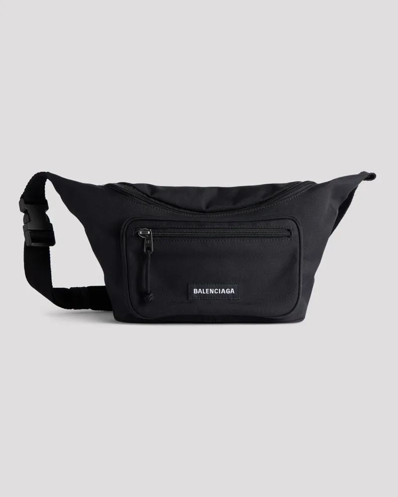 Balenciaga Explorer Gürteltasche aus Nylon mit appliziertem Logo und verstellbarem Riemen Schwarz