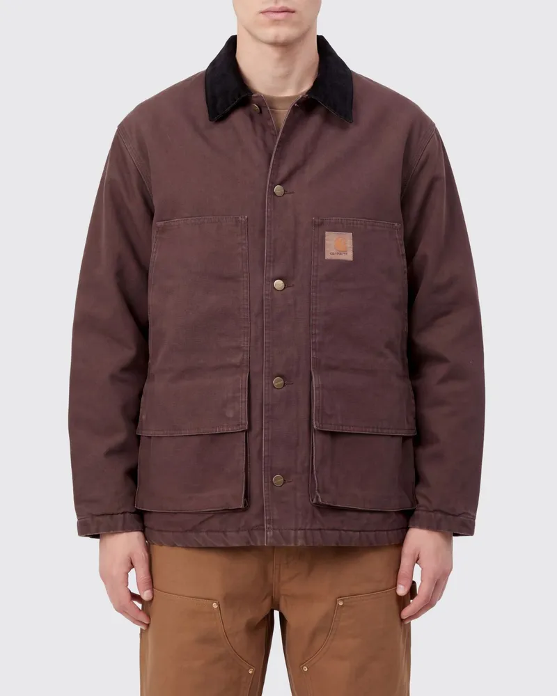Carhartt WIP Hemdjacke aus Baumwoll-Canvas von mit Samtkragen Schwarz