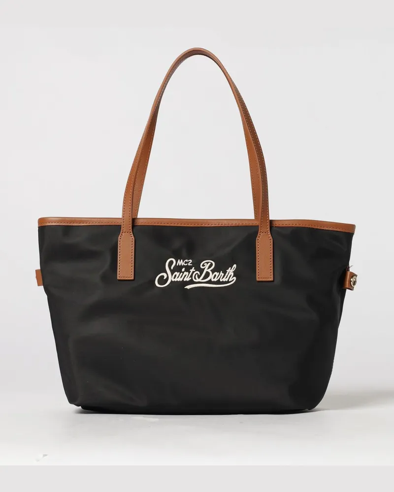 MC2 Saint Barth Nylontasche mit gesticktem Logo Schwarz