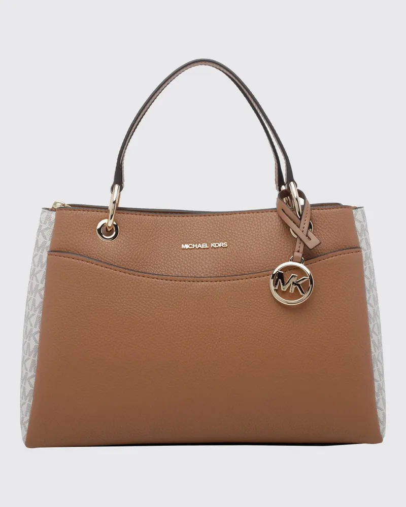 Michael Kors May Handtasche von aus Monogramm-Canvas und Leder mit abnehmbarem Riemen Earth