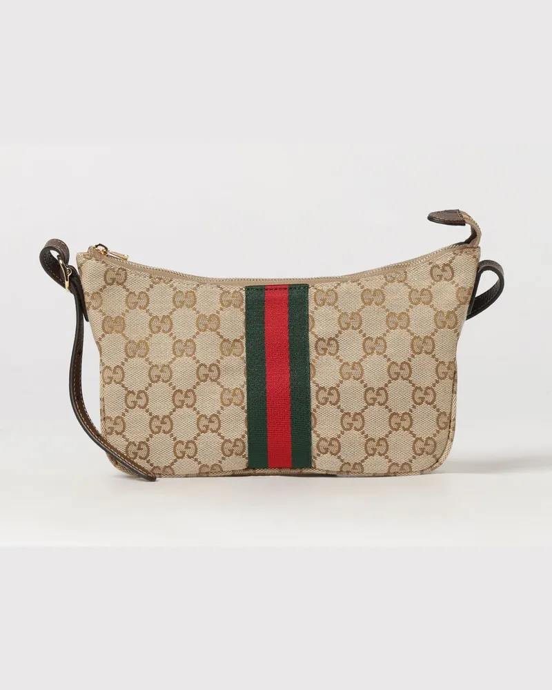 Gucci Lunetta Mini-Umhängetasche aus Jacquard-Stoff mit GG-Monogramm Beige