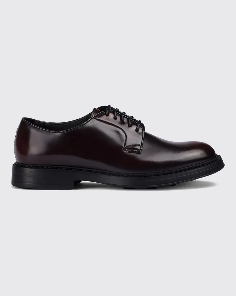 Doucal´s Derby-Schuhe aus weinrotem, gebürstetem Kalbsleder mit Gummisohle Weinrot