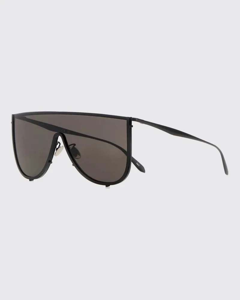 Alaïa Masken-Sonnenbrille aus Metall mit dunklen Gläsern und verstellbaren Nasenpads Schwarz