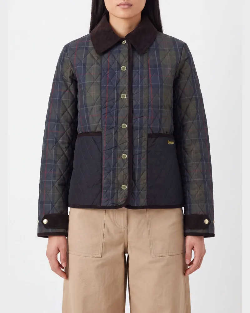 Barbour Gesteppte Ainsdale Wachsjacke von aus Baumwolle mit Tartan-Details Grün