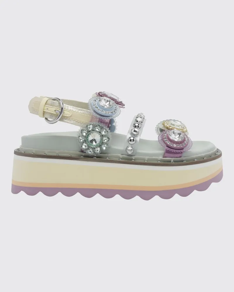 Kurt Geiger Slingback-Plateausandalen von mit Strassapplikation Silber