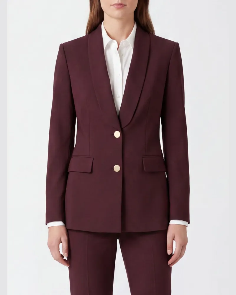 Alberta Ferretti Slim-Fit Einreiher-Blazer aus Wollmischung mit Schalkragen Rot