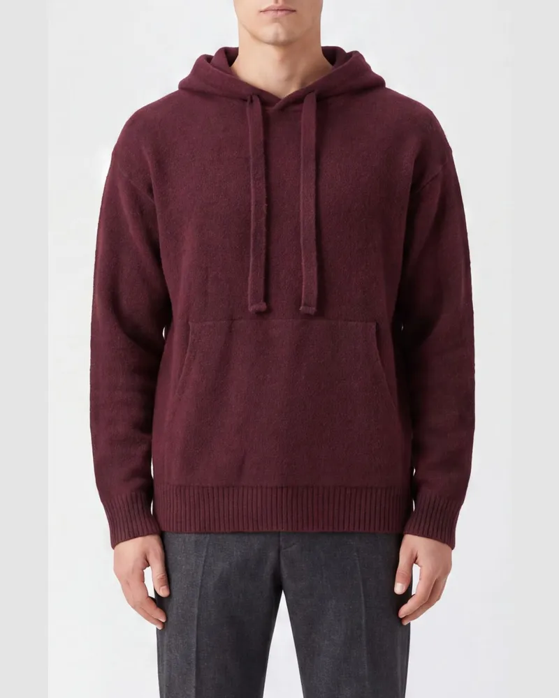 Laneus Hoodie aus Kaschmir und Seide mit Kängurutasche Violett