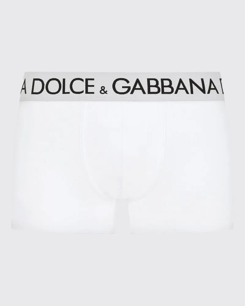 Dolce & Gabbana DOLCE  GABBANA Stretch-Baumwollboxershorts mit Logo Dolce & Gabbana Weiß