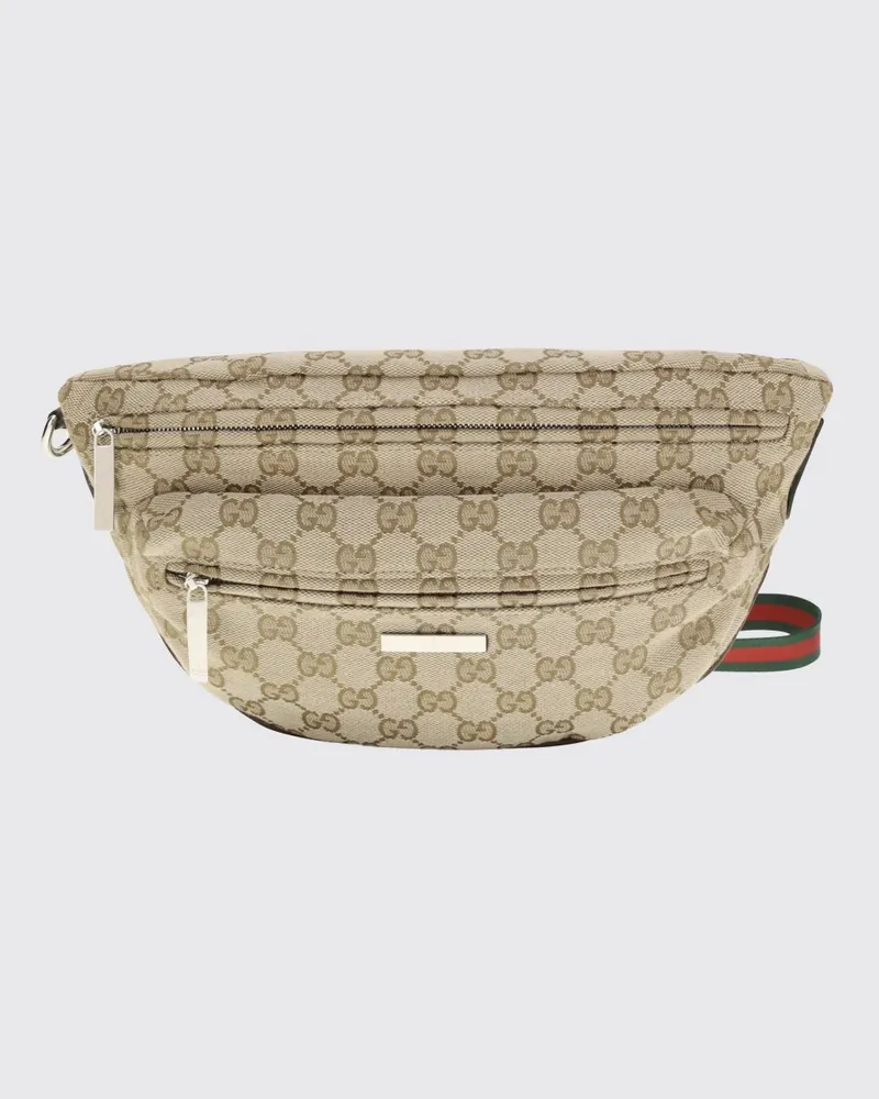 Gucci Gürteltasche aus Jacquard-Stoff mit GG-Monogramm und Logo-Riemen Braun