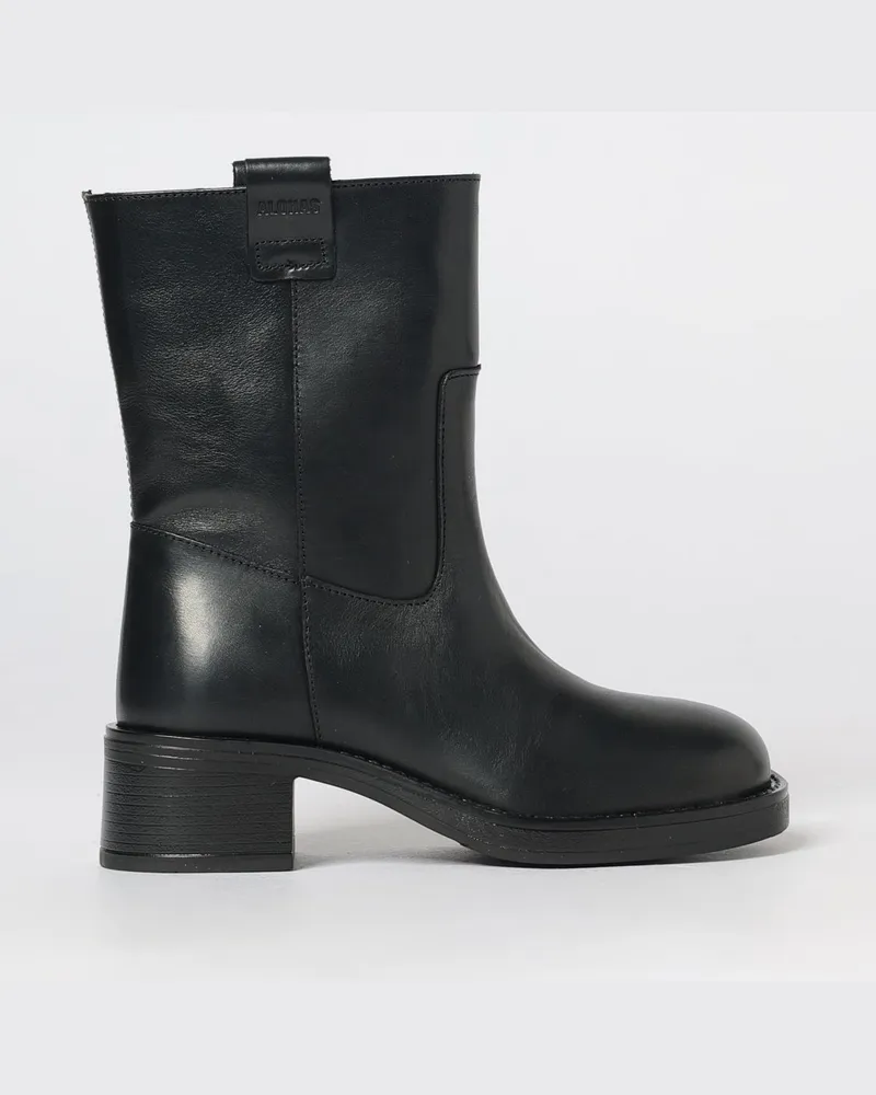 Alohas Biker-Stiefel aus Glattleder mit doppelten Zuglaschen und Gummisohle Braun