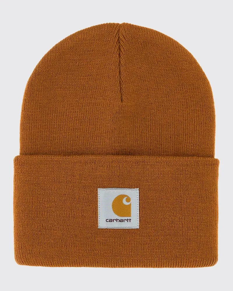 Carhartt WIP Acryl-Beanie mit gesticktem Logo und Umschlag Rot