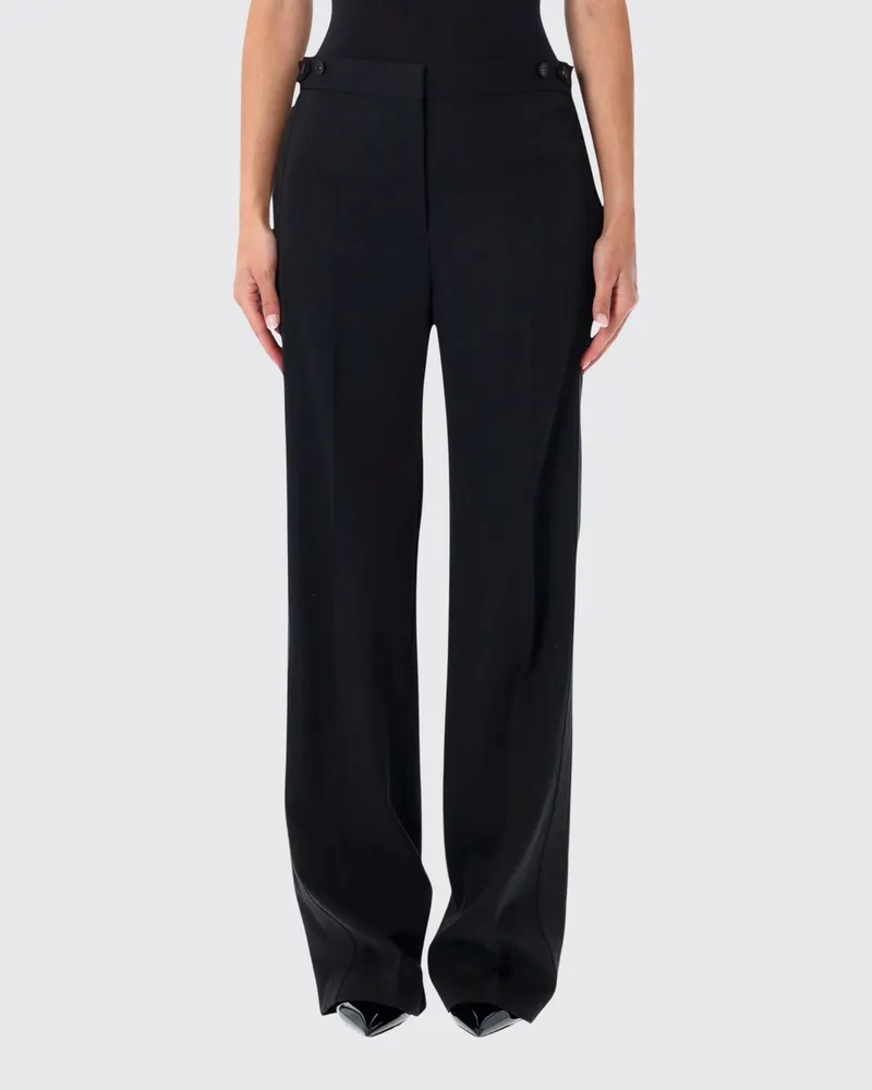 Stella McCartney Maßgeschneiderte Straight-Leg-Hose von aus Wolle mit mittlerer Taille Schwarz