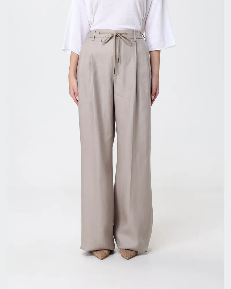 Tagliatore Leinenhose mit weitem Bein Grau