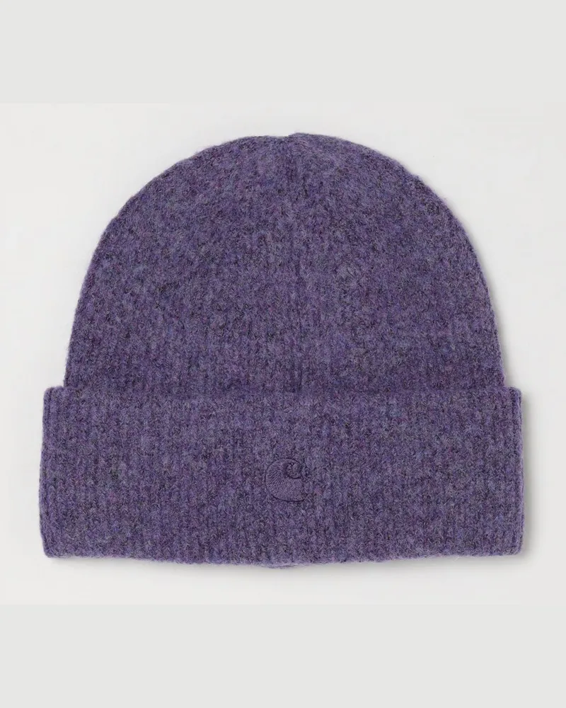 Carhartt WIP Gerippte Curtis Mütze aus recyceltem Polyester mit gesticktem Logo Violett