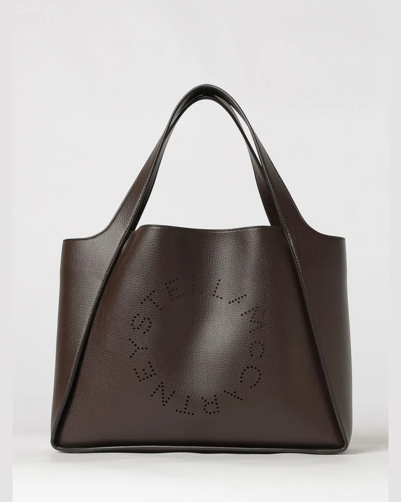 Stella McCartney Handtasche aus Kunstleder mit perforiertem Logo und Pochette Braun