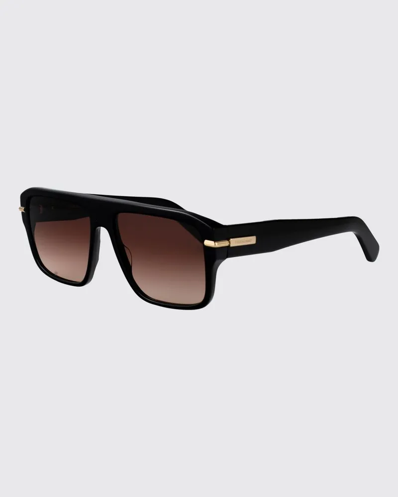 Ferragamo Aviator-Sonnenbrille von aus Acetat mit Verlaufsgläsern und rechteckigem Rahmen Schwarz