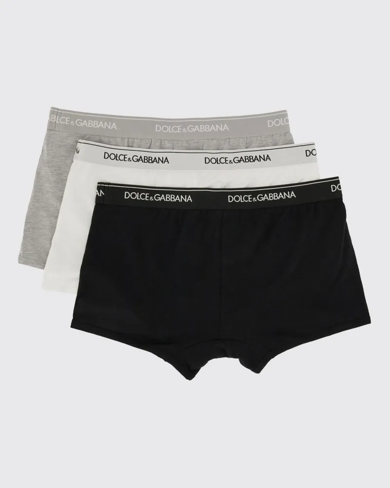 Dolce & Gabbana DOLCE  GABBANA Set aus Dolce & Gabbana Boxer-Slips aus Stretch-Baumwolle Grau