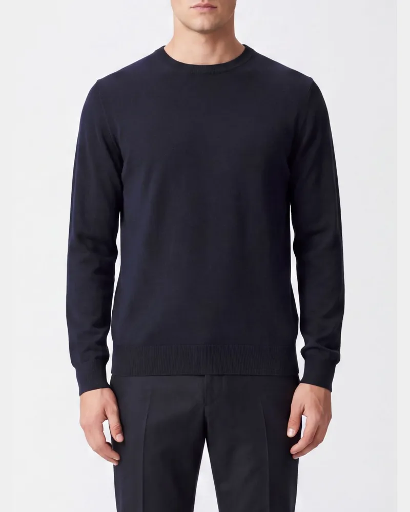 Brioni Rundhalspullover von aus Kaschmir-Seiden-Mischung Navy