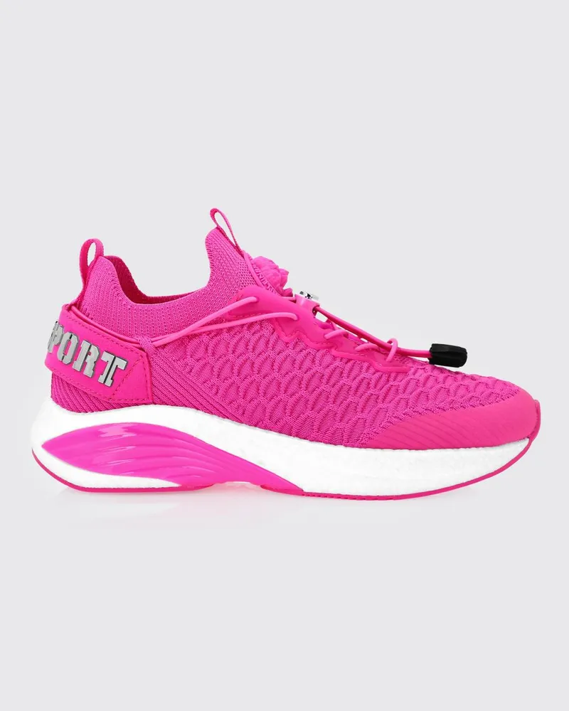 Philipp Plein Sneakers aus Häkelstrick Fuchsia