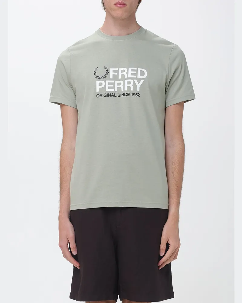 Fred Perry Baumwoll-T-Shirt mit Logo Grün