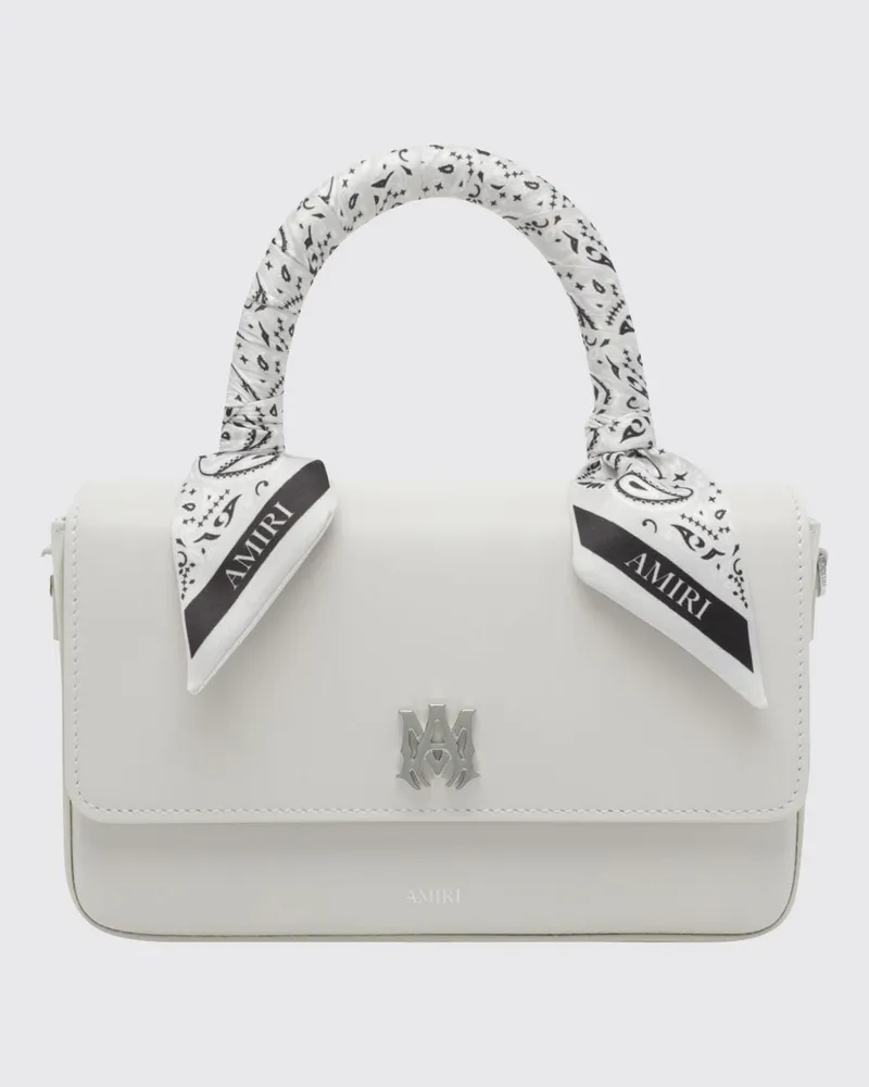 Amiri Mini-Handtasche aus Leder mit Monogramm und abnehmbarem Riemen Weiß