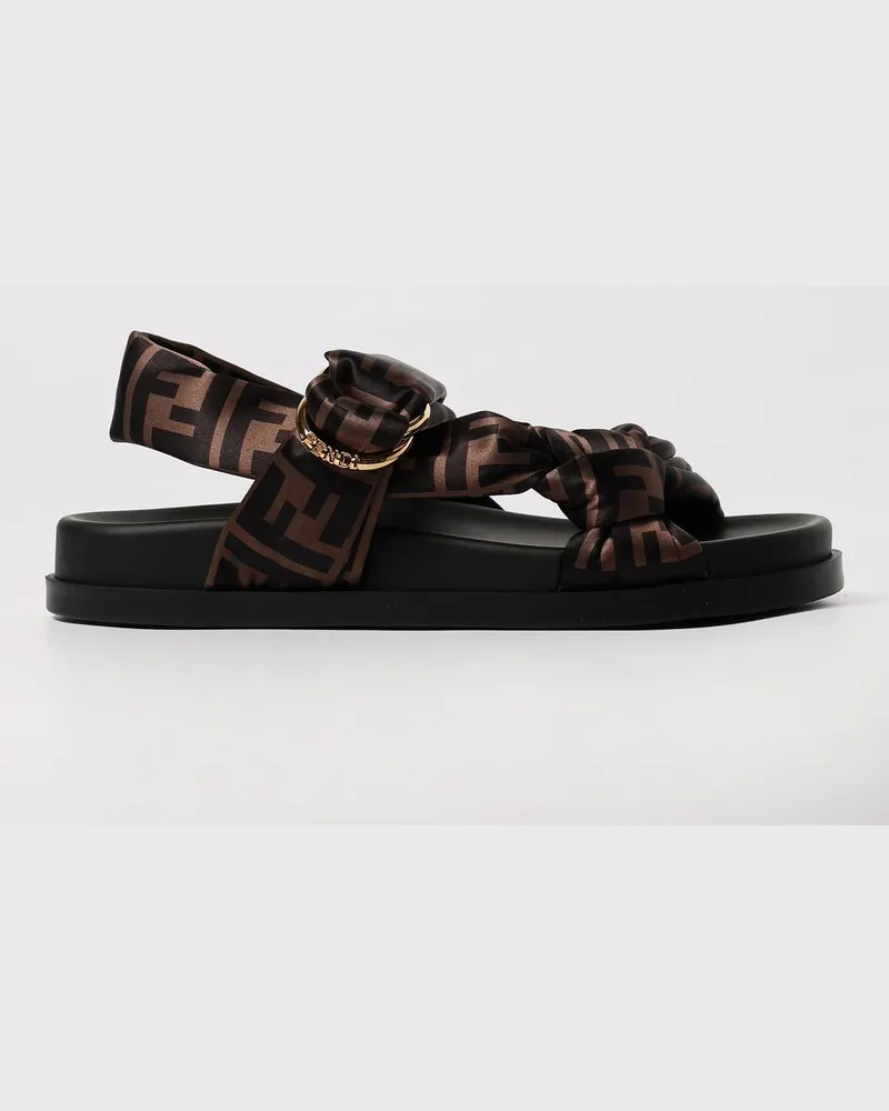 Fendi Flache schuhe damen Tabak