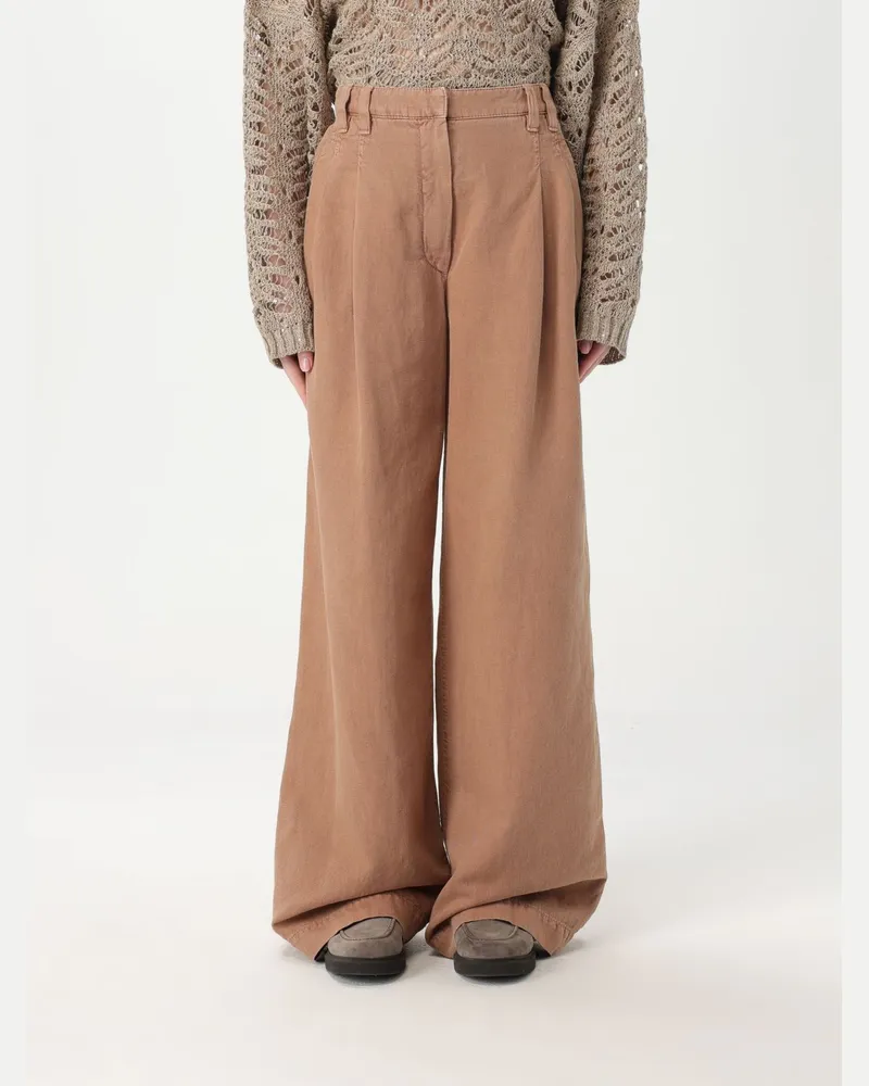 Brunello Cucinelli Hose damen Terrakotta