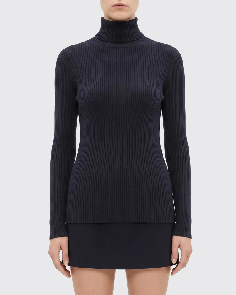 Fabiana Filippi Slim Fit Rollkragenpullover aus Woll-, Seiden- und Kaschmirmischung Blau