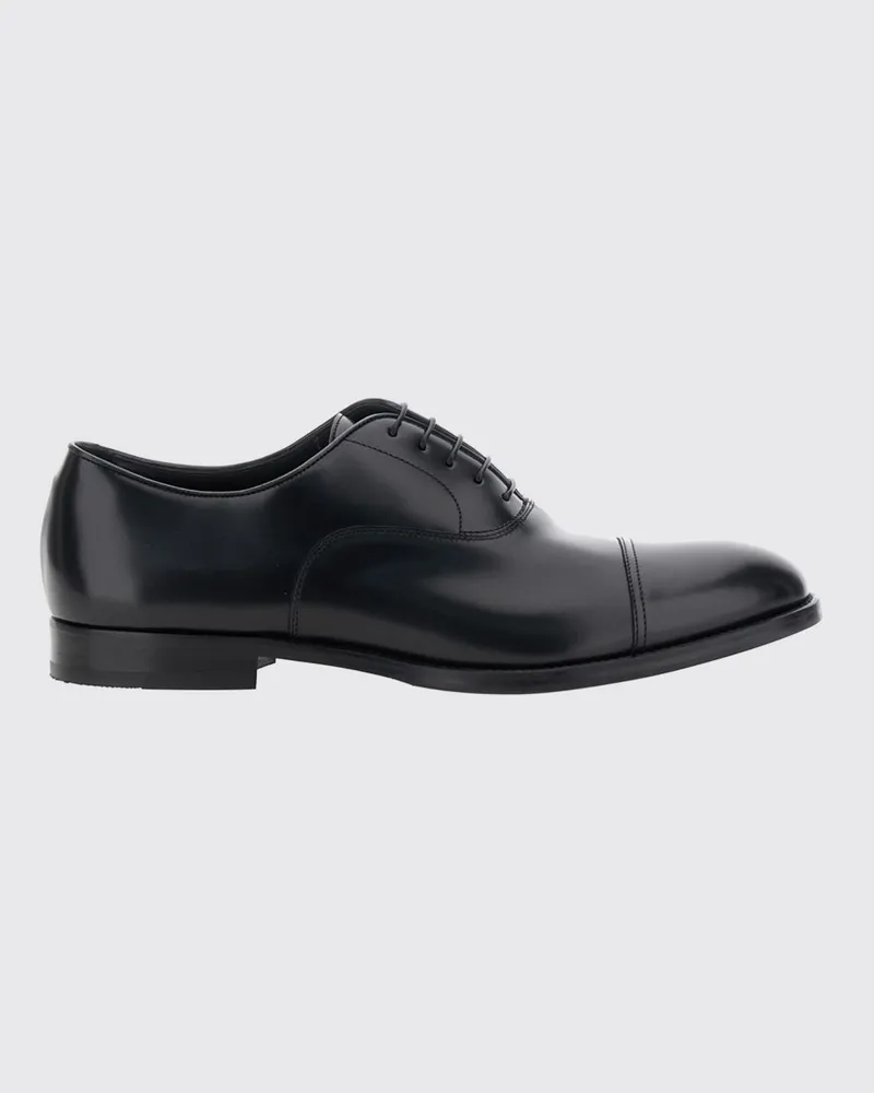Doucal´s Oxford-Schuhe aus gebürstetem Leder mit spitz zulaufender Kappe Schwarz