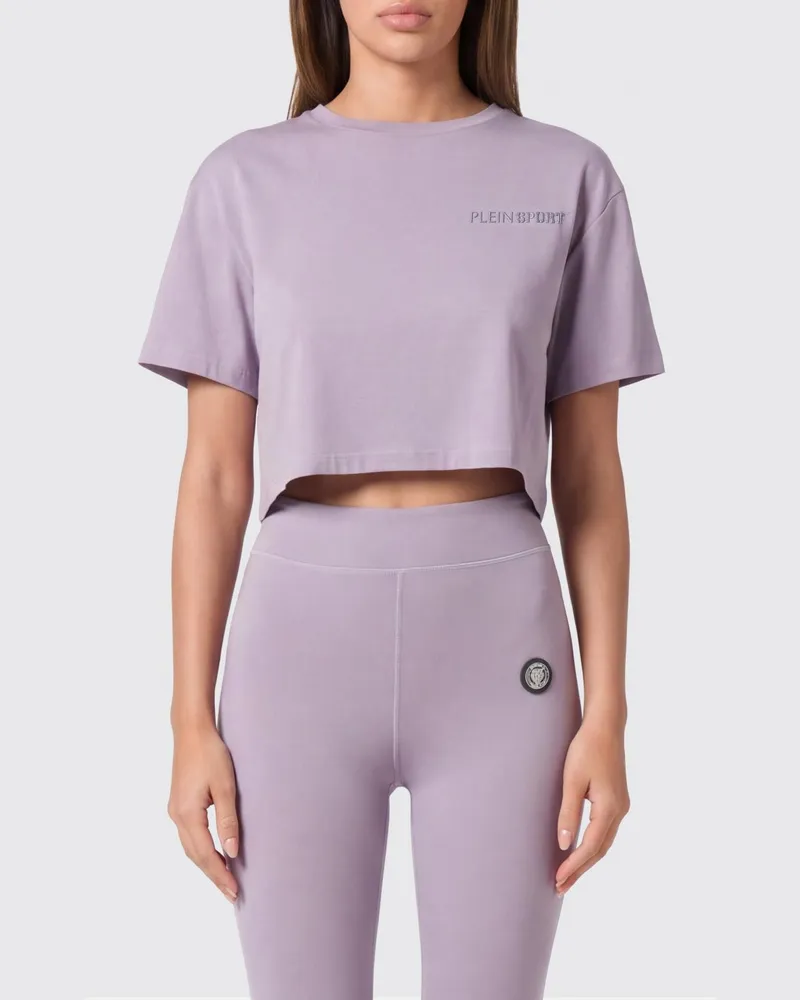 Philipp Plein Crop T-Shirt aus Baumwolle Violett