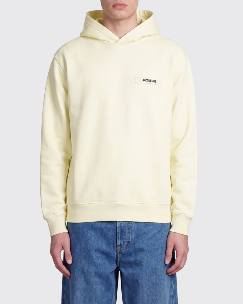 Jacquemus Kapuzenpullover aus Baumwolle mit Logo in Relaxed Fit Passform Gelb