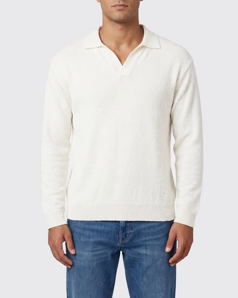 Roberto Collina Baumwollstrick-Poloshirt Ecru
