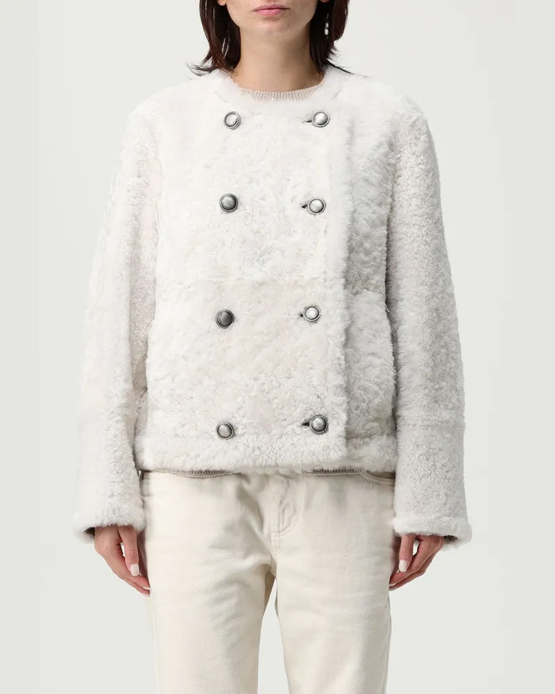 Brunello Cucinelli Pelzmantel damen Beige