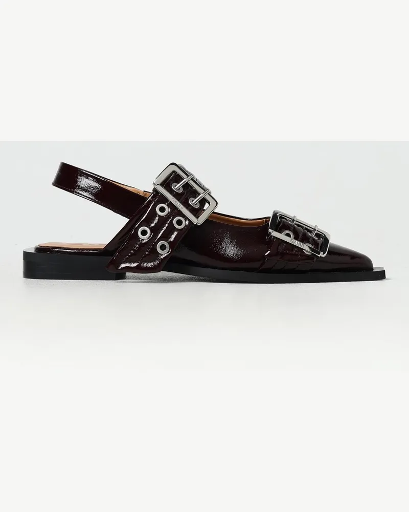 Ganni Ballerinas damen Burgunderrot