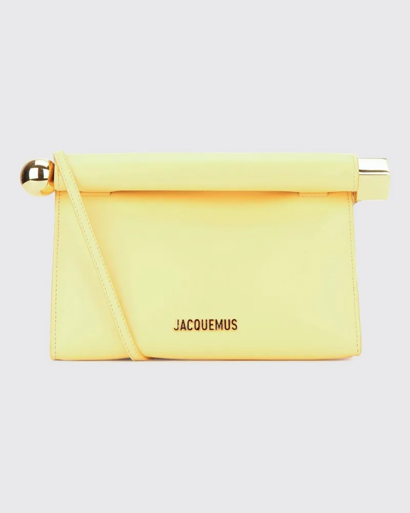 Jacquemus Rond Carré Mini-Handtasche aus Leder mit abnehmbarem Schultergurt Gelb