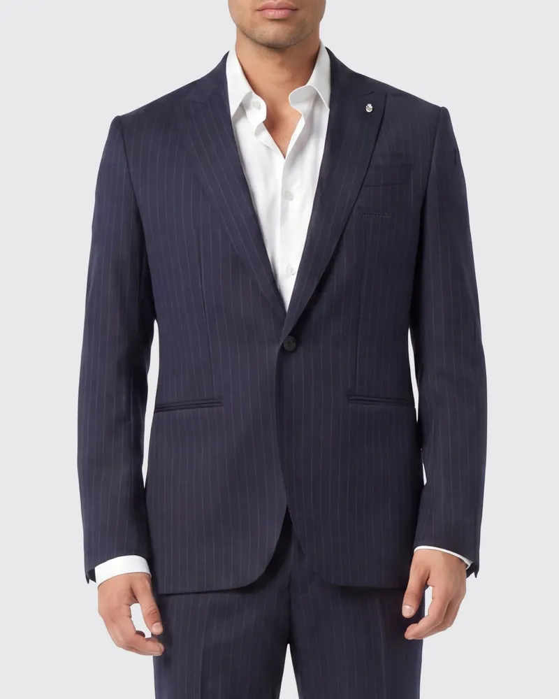 Billionaire Nadelstreifen-Einreihiger Blazer Navy