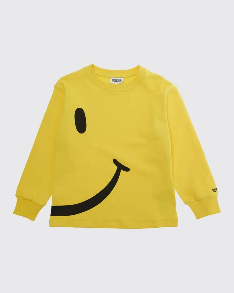 Moschino Baumwoll-Sweatshirt für Jungen mit kontrastierendem Logo Gelb