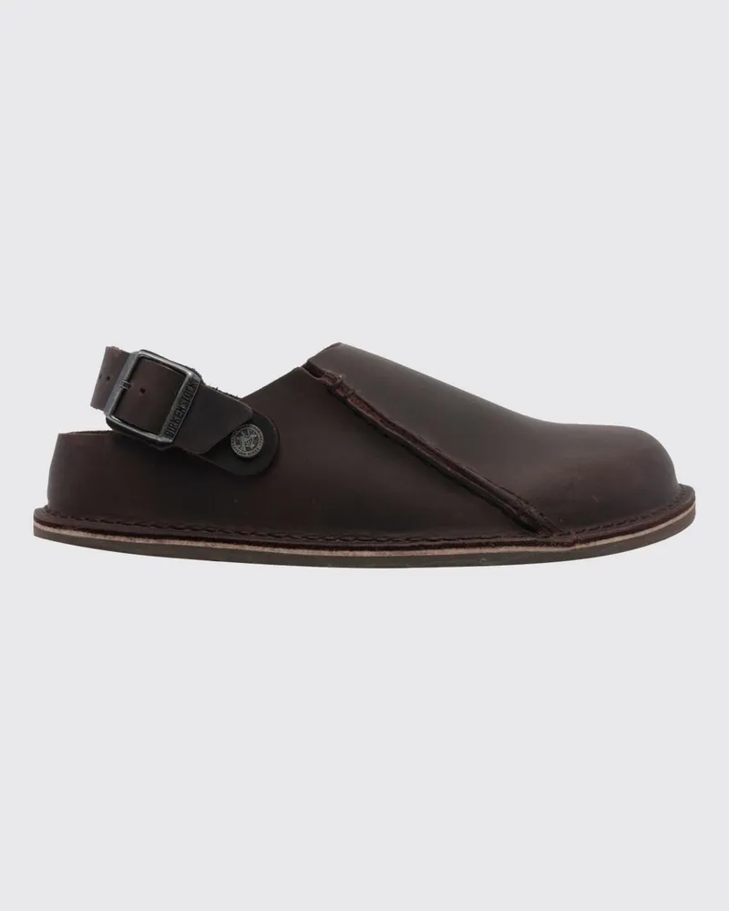 Birkenstock Lutry Premium Slingback-Mules aus geöltem Leder mit niedrigem Absatz Braun