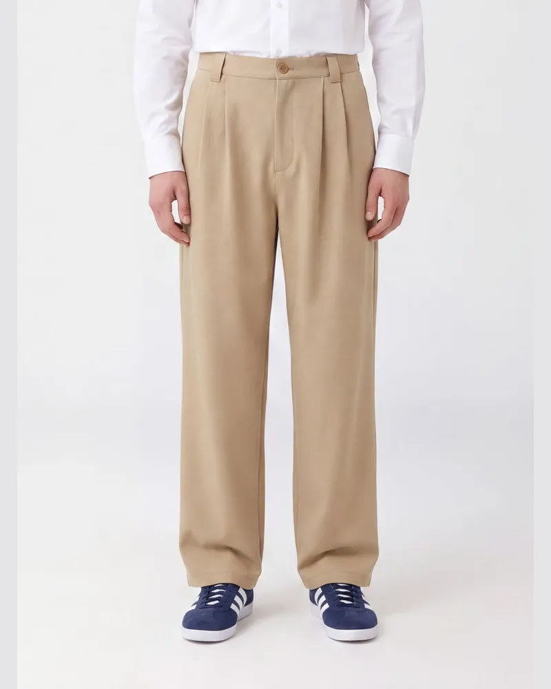 A.P.C. Weit geschnittene Ricky Hose aus Baumwolle mit Bundfalten Beige