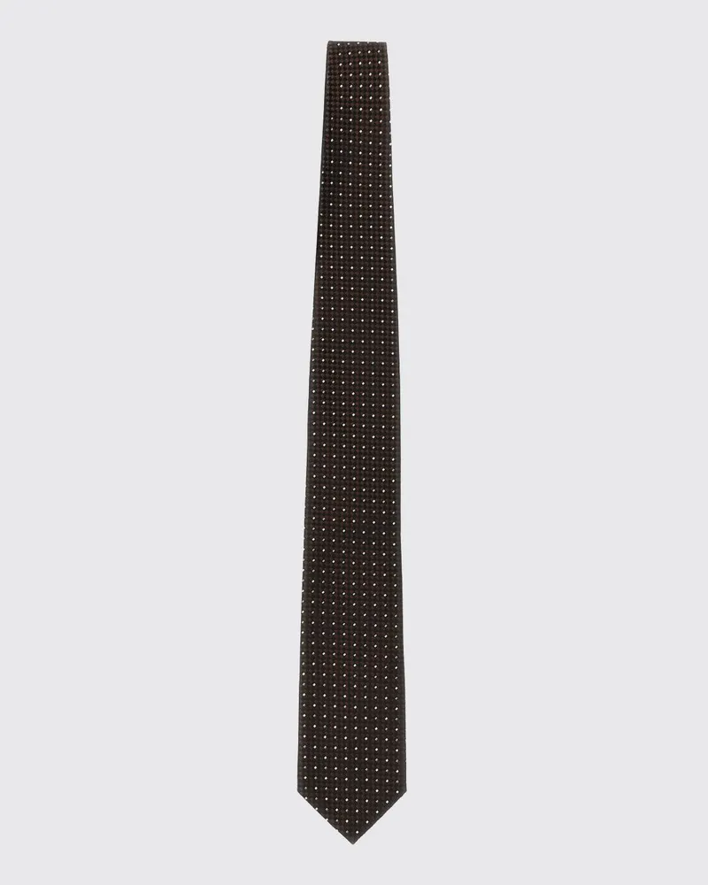 Tom Ford Gepunktete Seidenkrawatte mit 7,5 cm Breite Kaffee