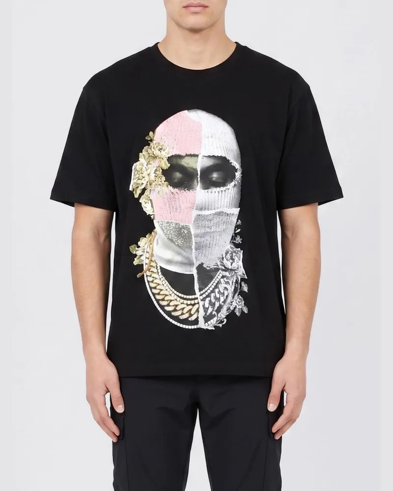 IH NOM UH NIT Bedrucktes Baumwoll-T-Shirt Schwarz