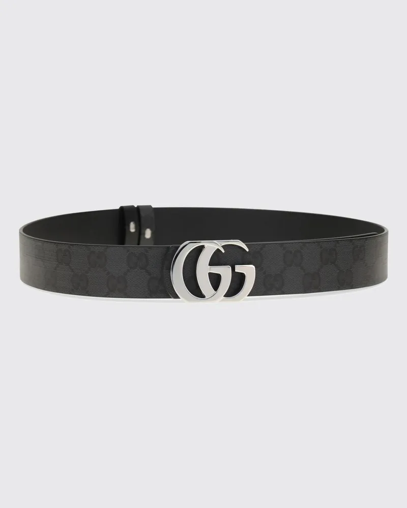 Gucci Wendbarer GG Marmont Gürtel von aus Baumwoll-Canvas mit Monogramm Schwarz