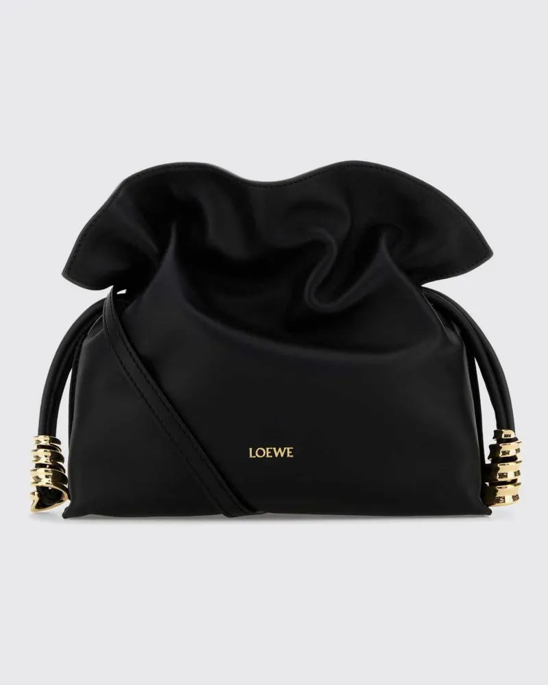 Loewe Flamenco Leder-Clutch Schwarz