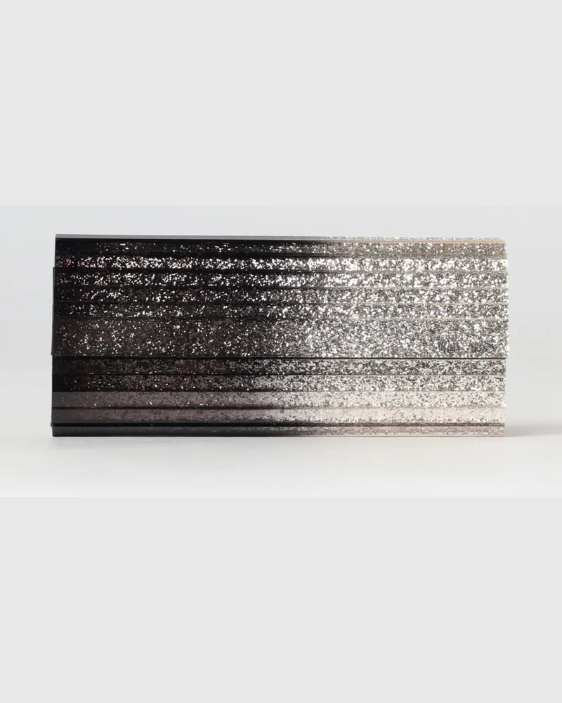 Jimmy Choo Sweetie Glitter-Harz-Clutch Schwarz